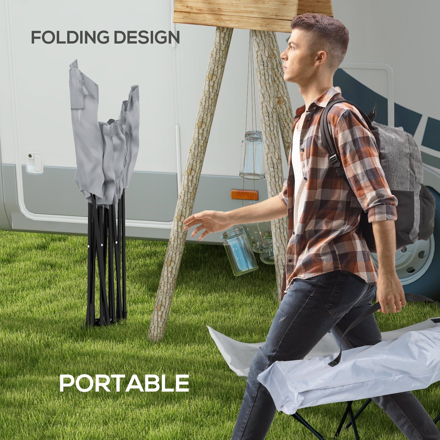 Camping Bed for Adults, Single Folding Camp Bed