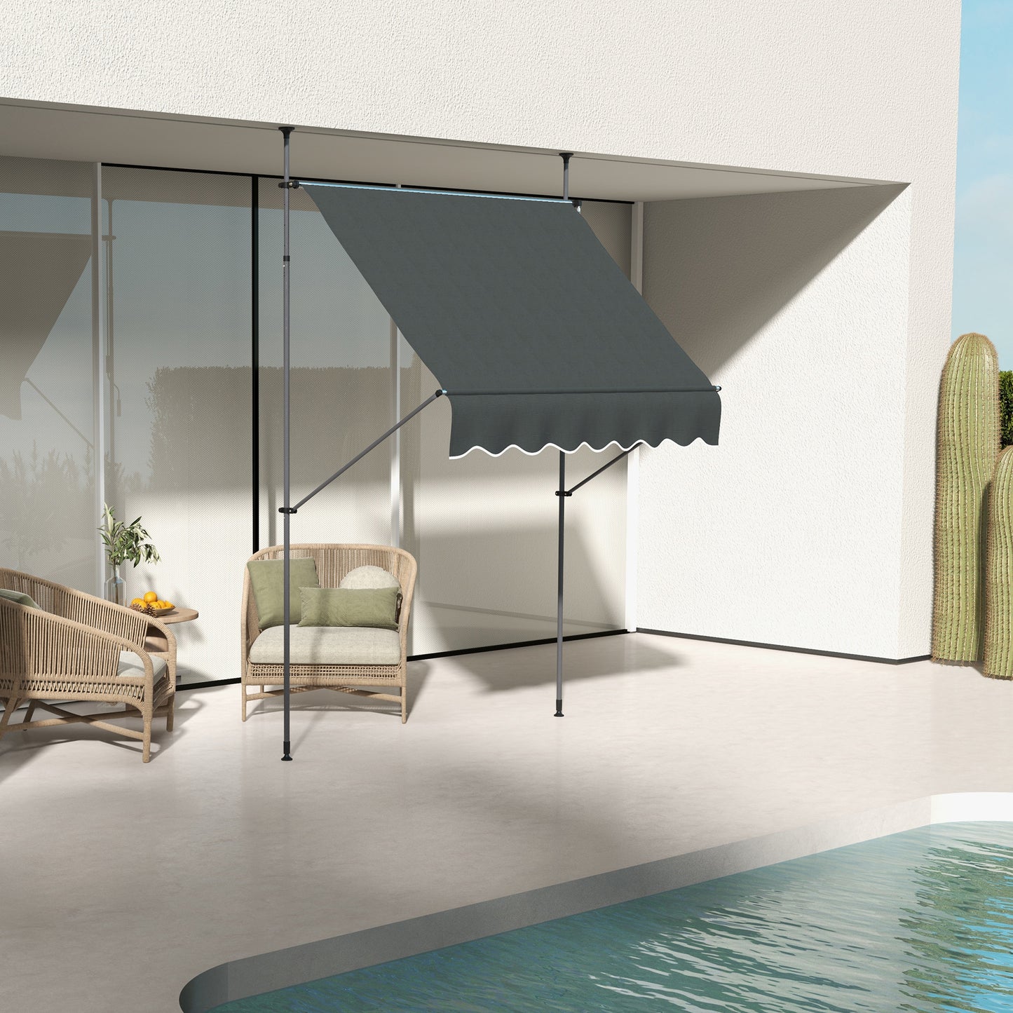 2 x 1.2m Manual Retractable Awning