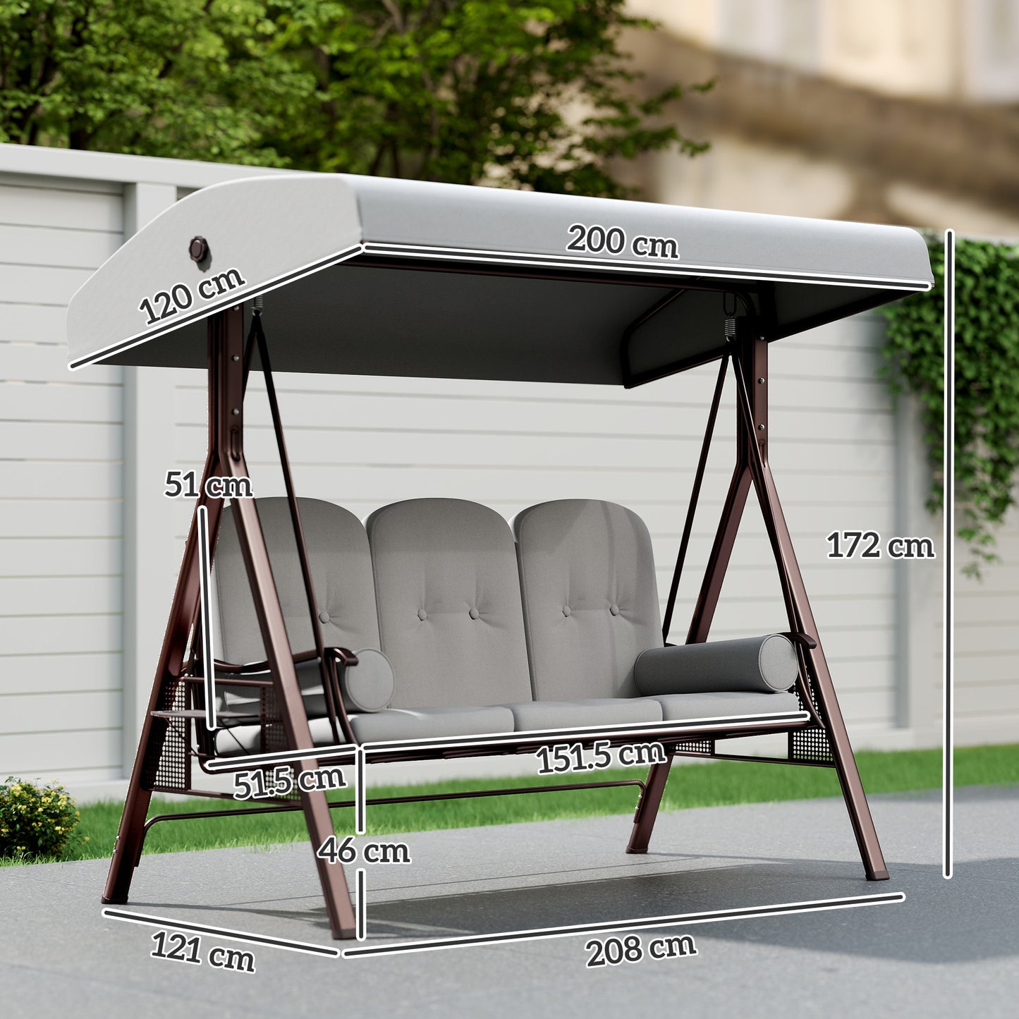 3 Seater Canopy Swing Chair