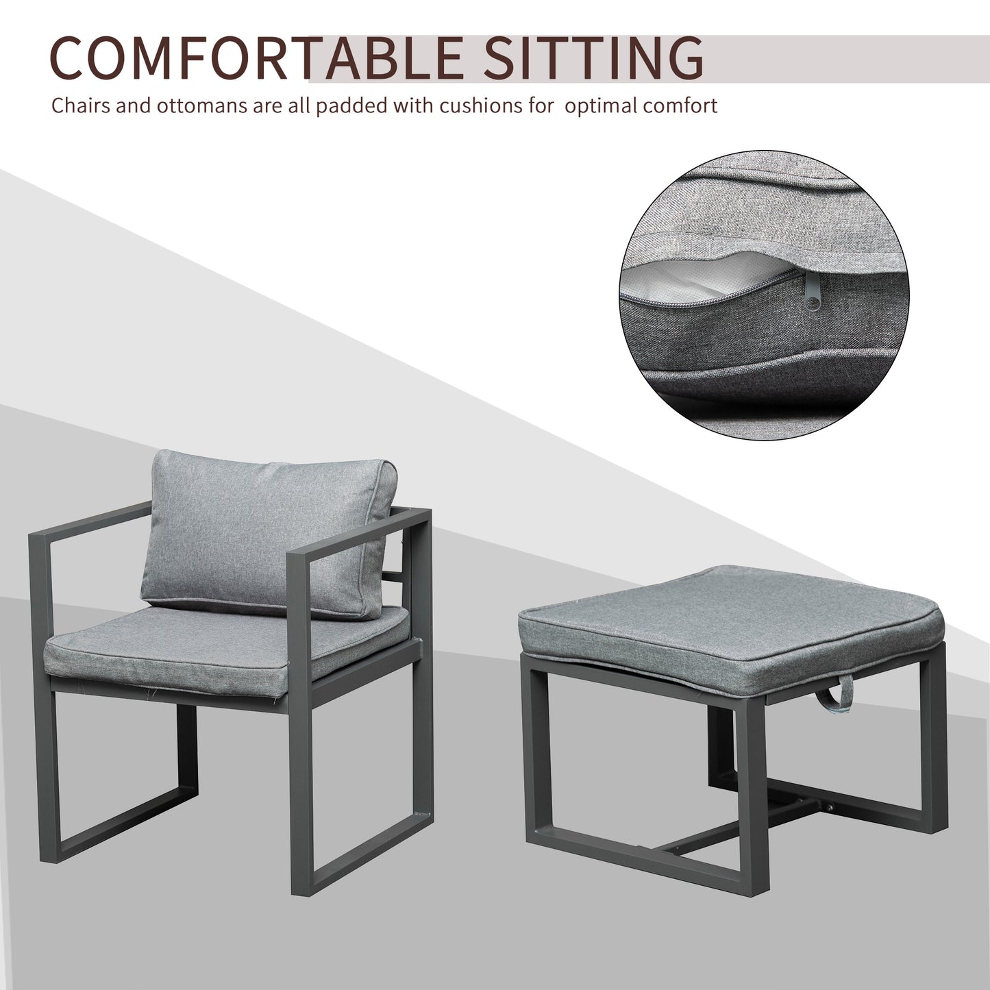 9PCs Patio Aluminium Dining Set, Space Saving Cube Set with 4 Chairs