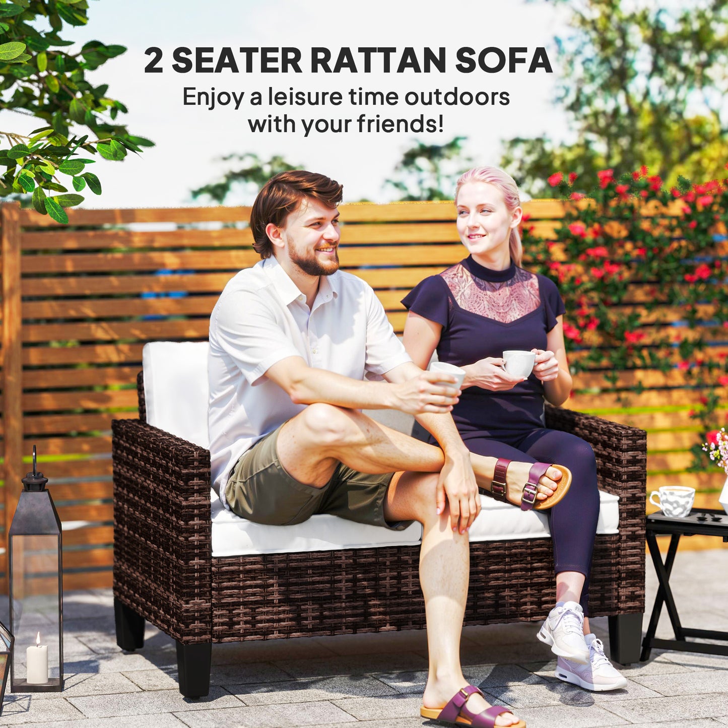 Two-Seater Rattan Outdoor Sofa