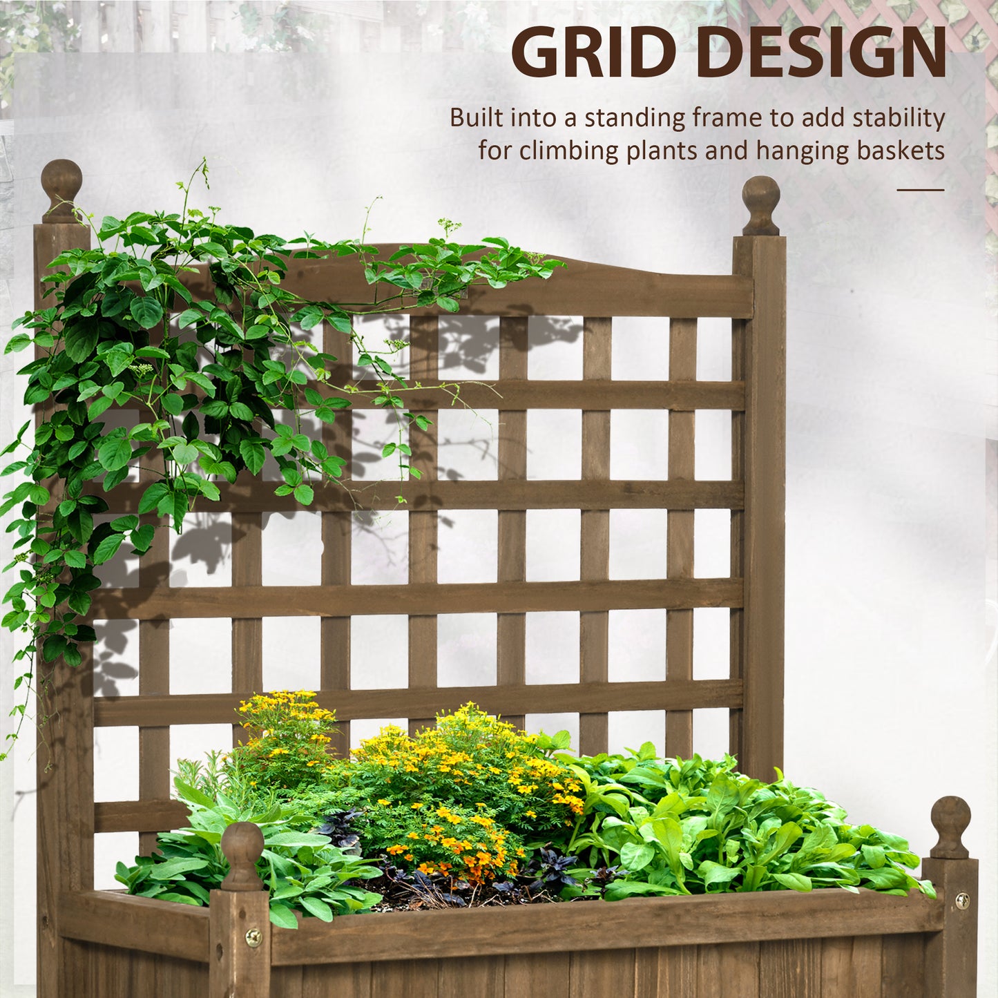 Garden Planters with Trellis for Climbing Vines (2)