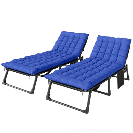 Folding Sun Loungers for Garden Set of 2