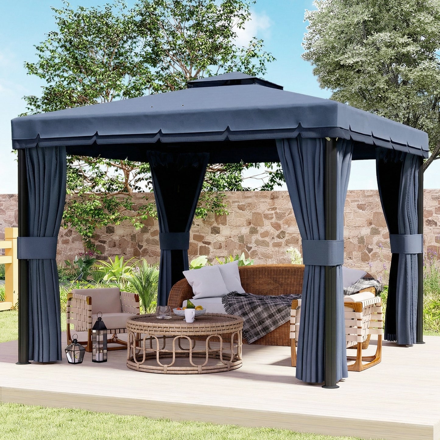 3 x 3(m) Patio Gazebo Canopy Garden Pavilion Tent Shelter Marquee (1)