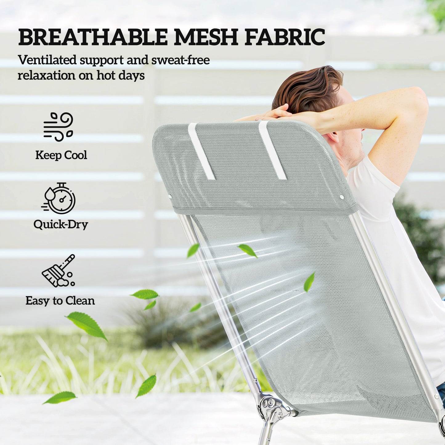 Steel Frame Sun Lounger, with Reclining Back