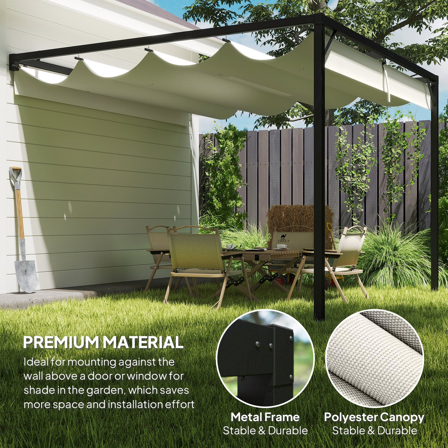 3 x 3 m Pergola, with Sliding Canopy