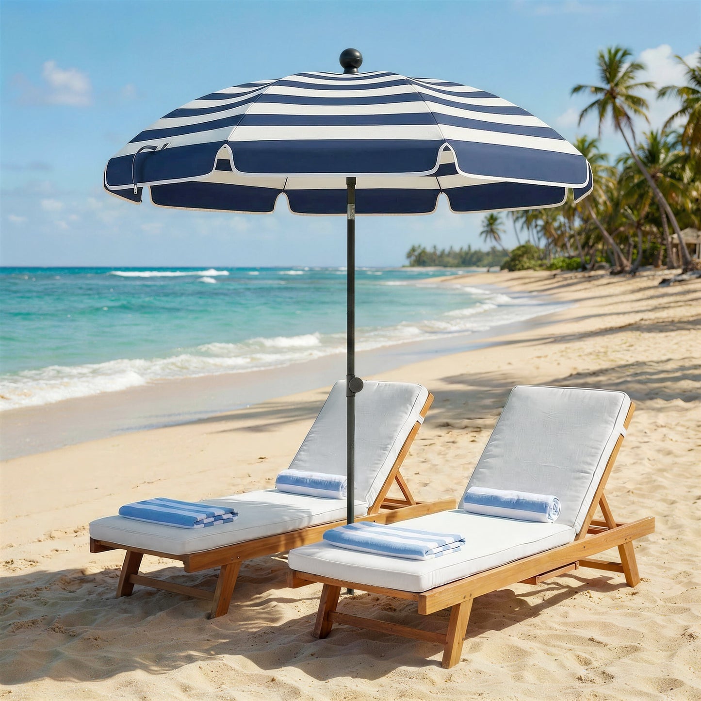 1.8 m Beach Umbrella Parasol with Sand Anchor (3)