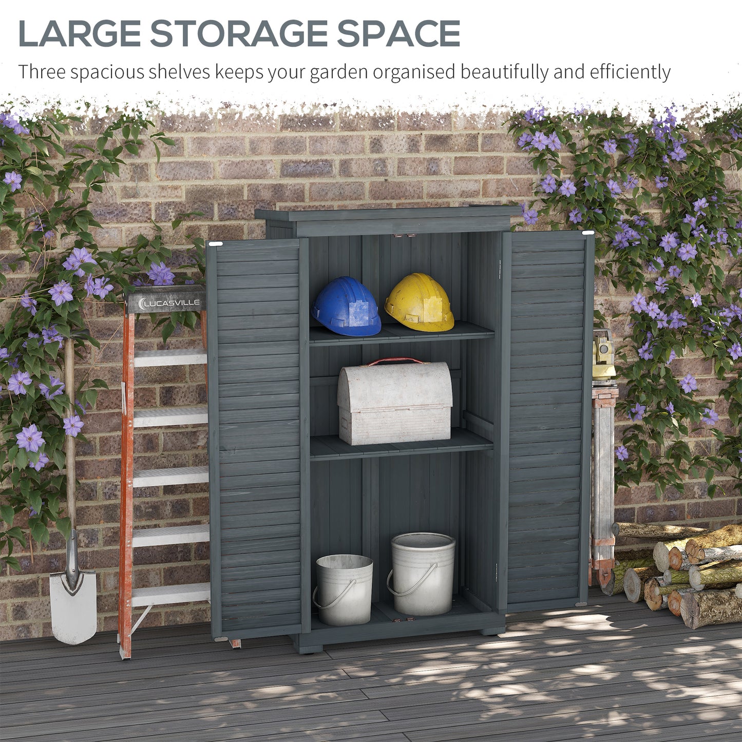 39.5 x 79cm Fir Wood Garden Shed