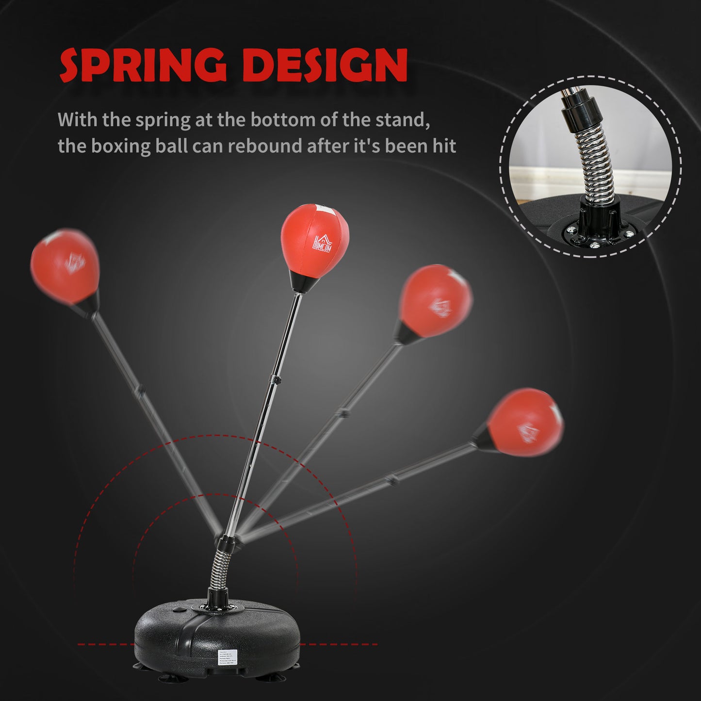 Punching Bag with Stand, 133-151cm Adjustable Height, for Teens