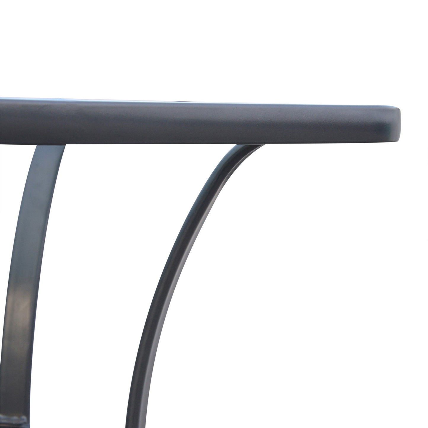 Square Garden Table, Outdoor Coffee Table with Tempered Glass Top