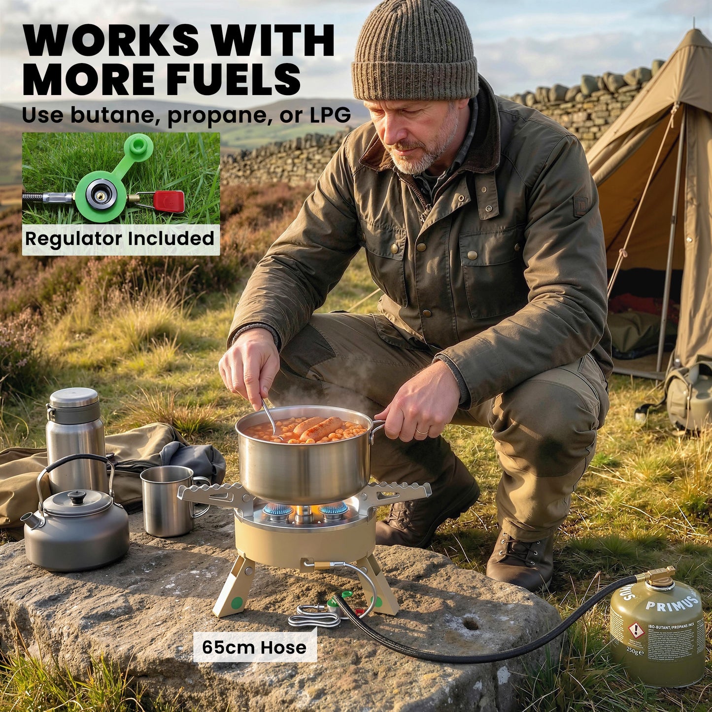 7000W Camping Stove with Piezo Ignition