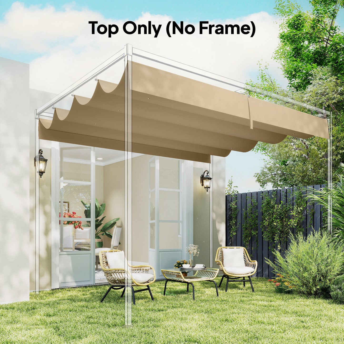 Retractable Pergola Canopy Only, 3.92 x 3.5 m