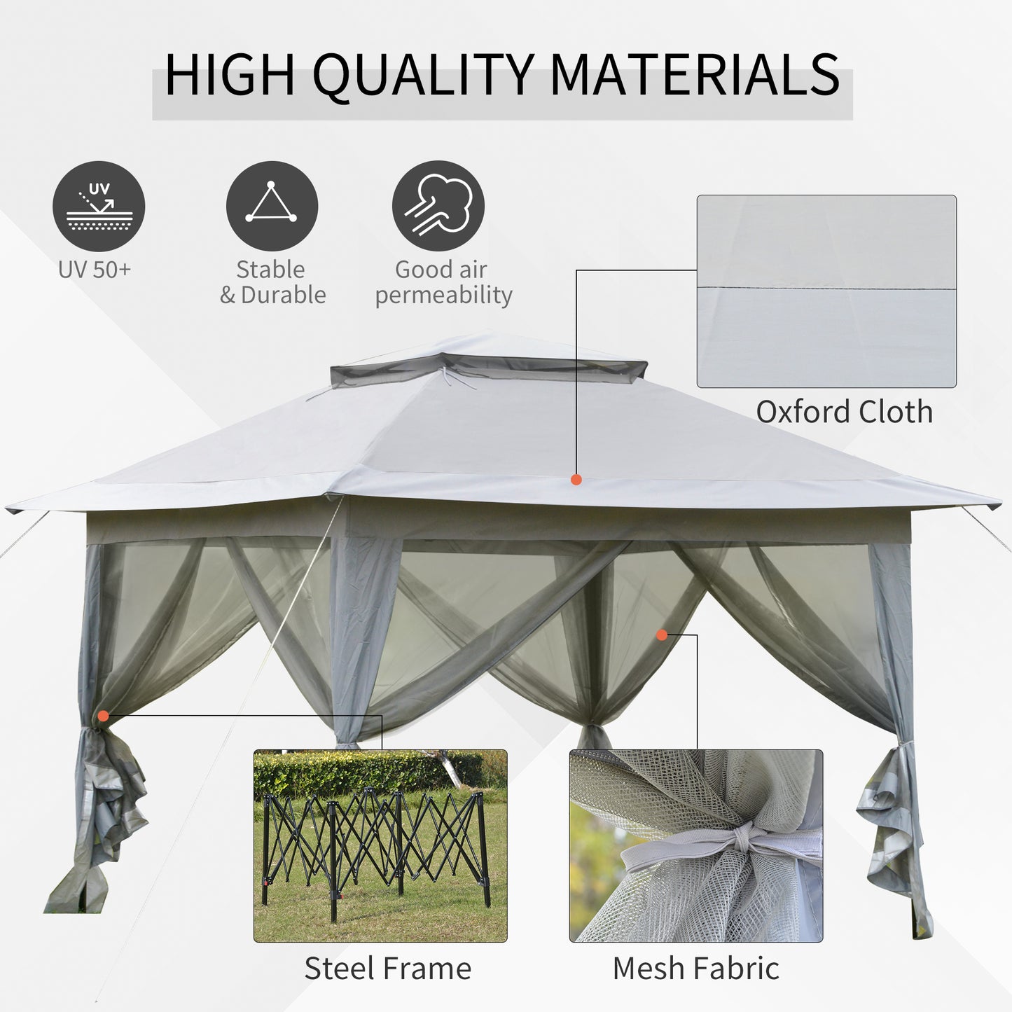 3.6 x 3.6 m Pop up Gazebo with Netting