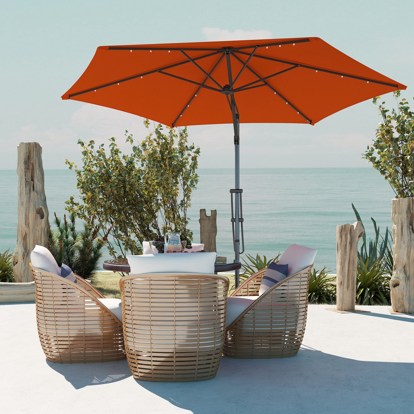 3(m) Solar LED Cantilever Parasol