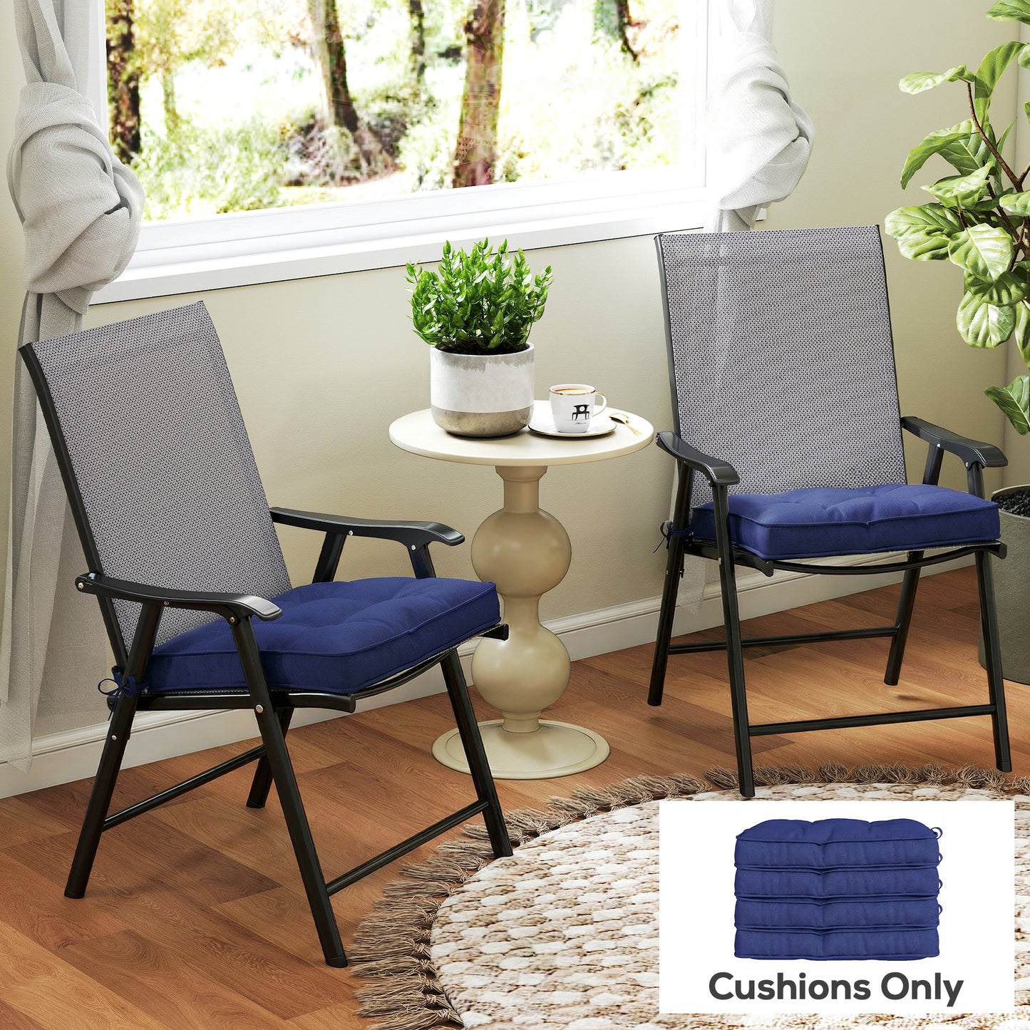 Garden Seat Cushion with Ties