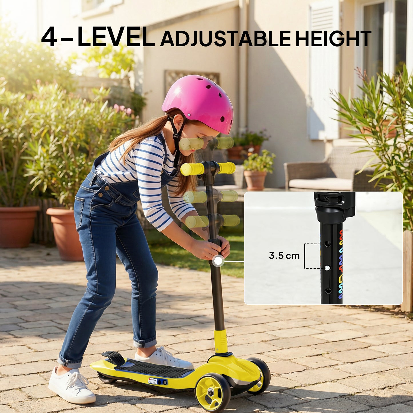Three-Wheel Foldable Electric Scooter for Kids Aged 6-10 Years