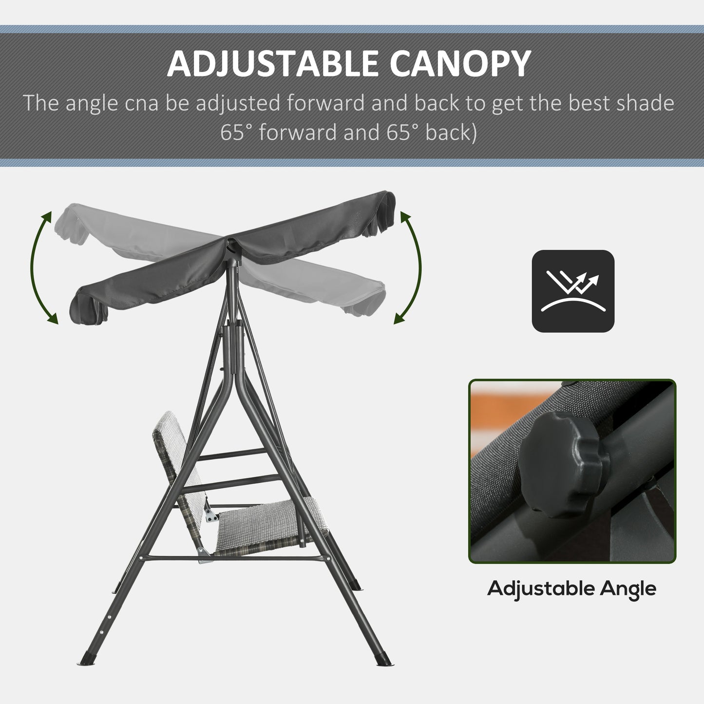 3-Seater Outdoor PE Rattan Swing Chair