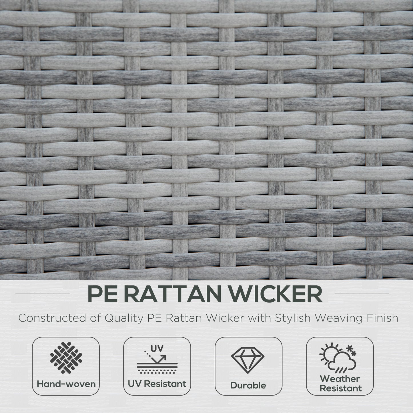 Four-Piece Half-Square Rattan Sofa Set