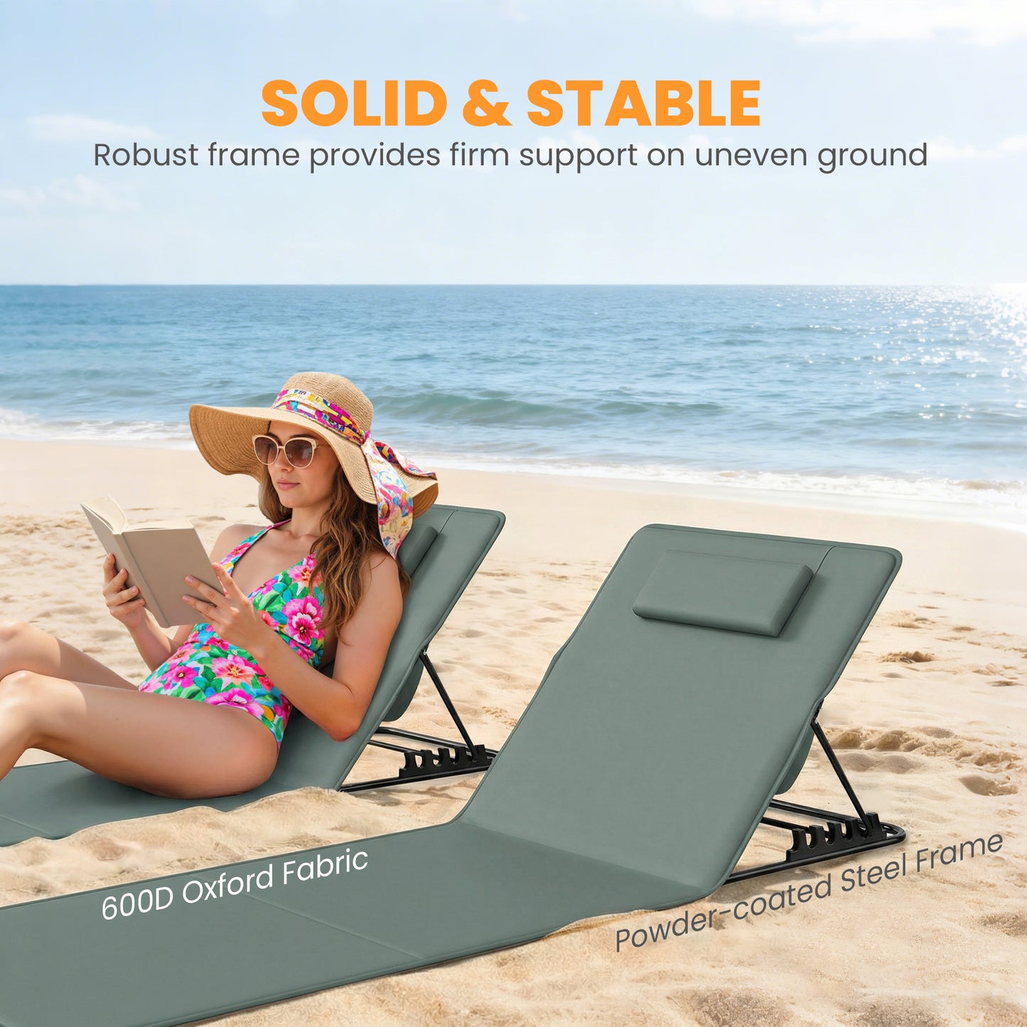 Foldable Sun Loungers Set of 2