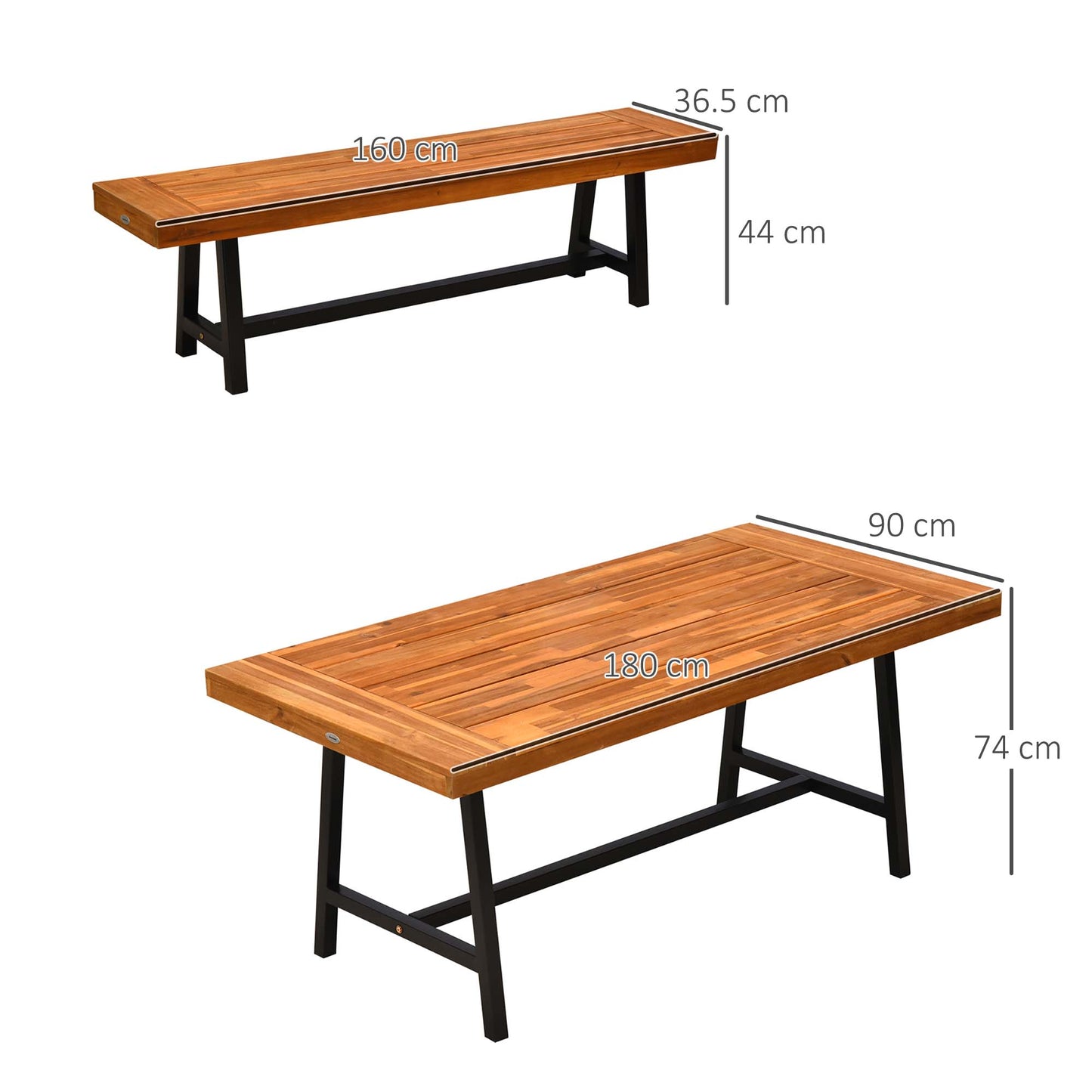 Garden 3 Pieces Acacia Wood Picnic Table