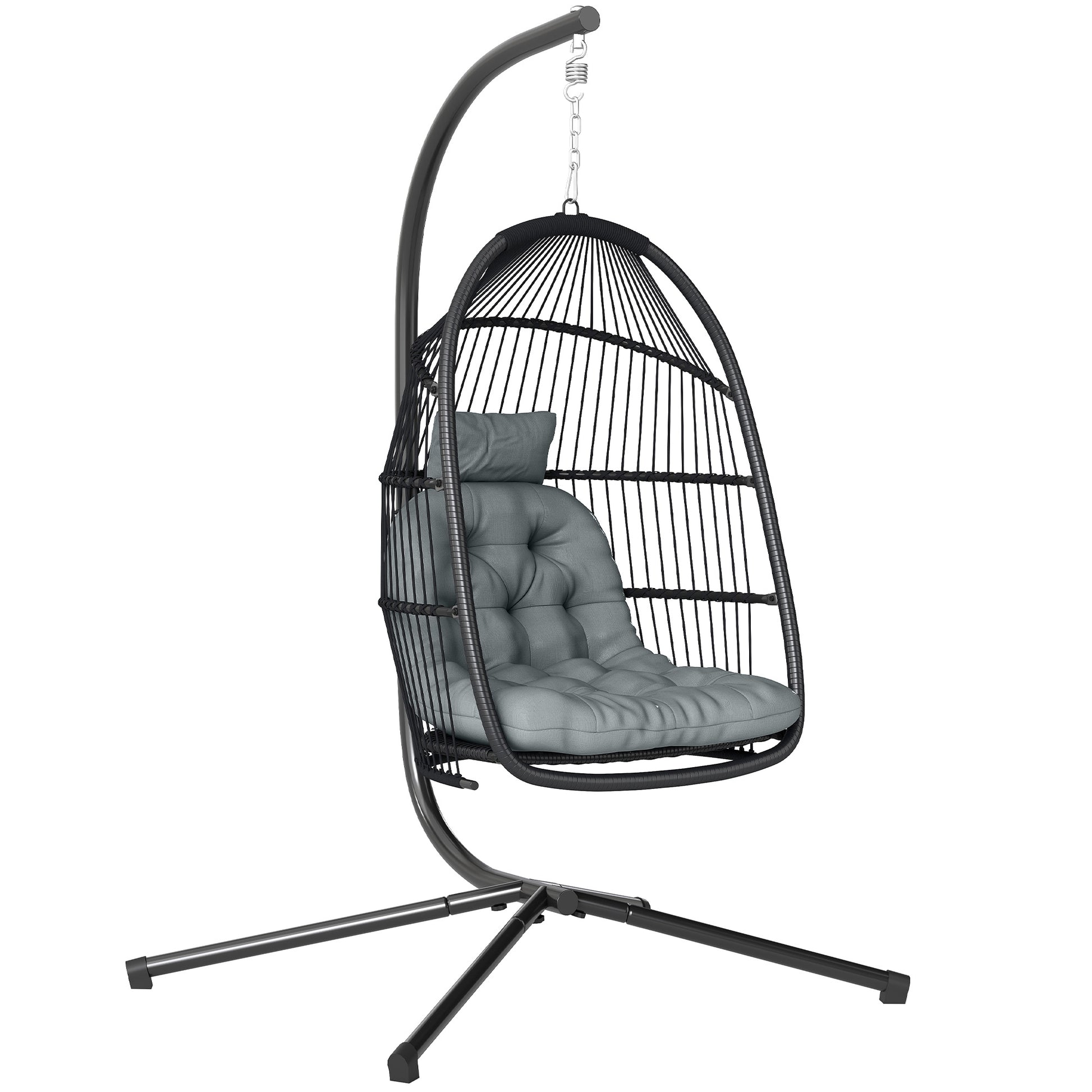 Rattan Hanging Egg Chair with Stand