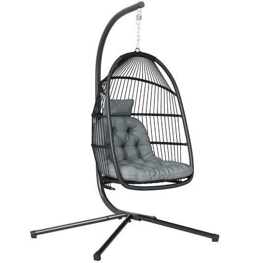 Rattan Hanging Egg Chair with Stand