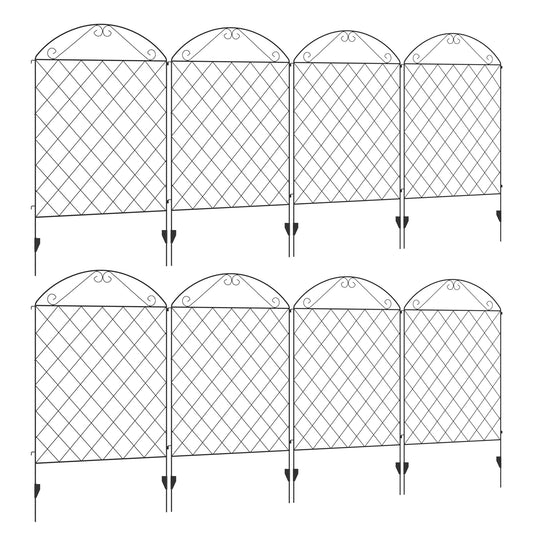 Decorative Garden Fencing, 43in x 23ft Outdoor Picket Fence Panels