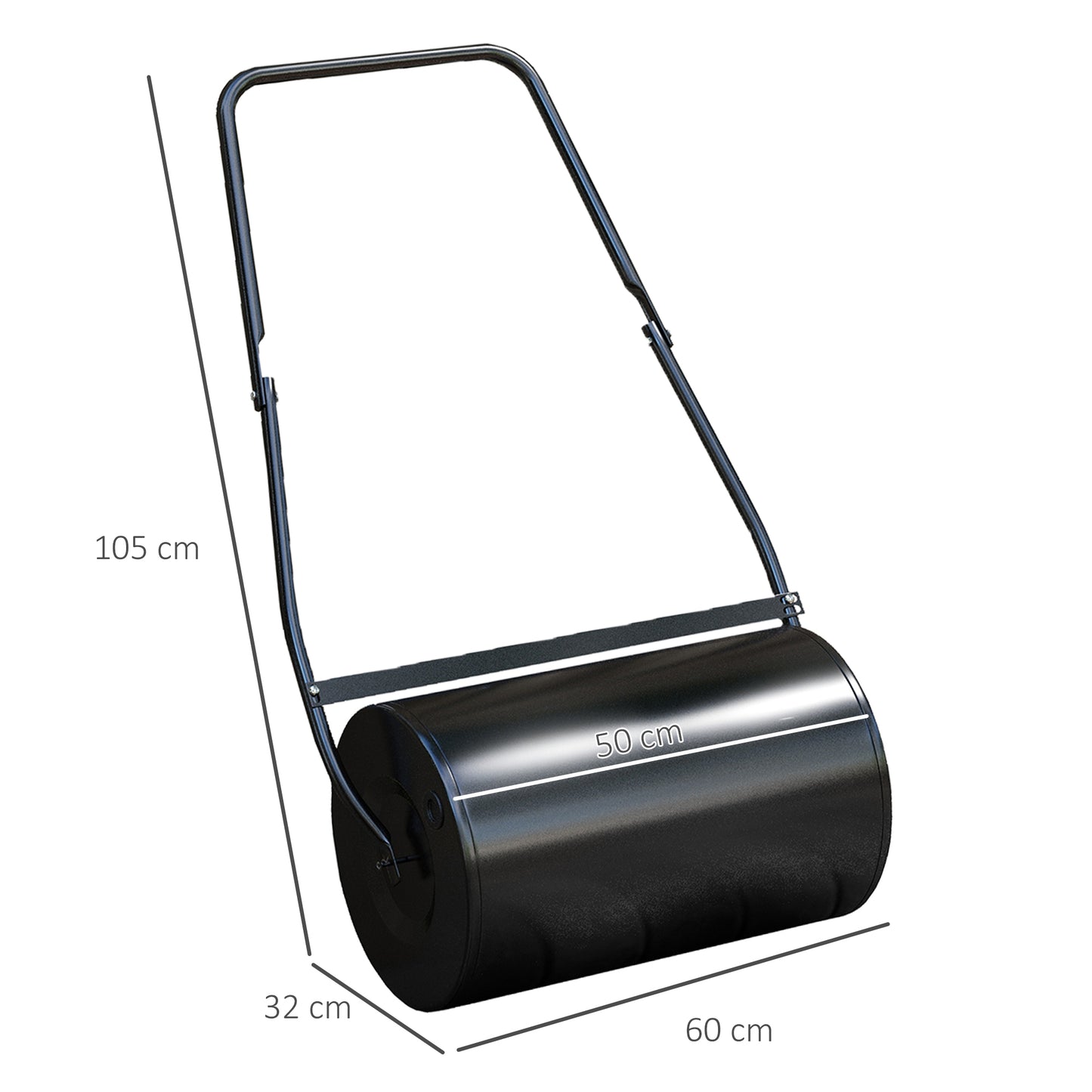 38L Garden Lawn Roller, Water Sand Filled Outdoor Grass Roller