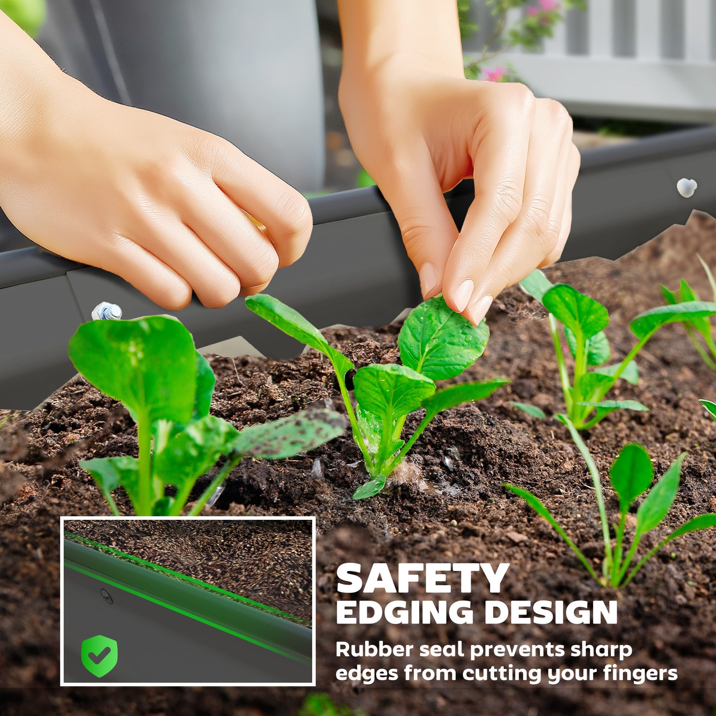 Set of Two 181 x 93cm Steel Planters