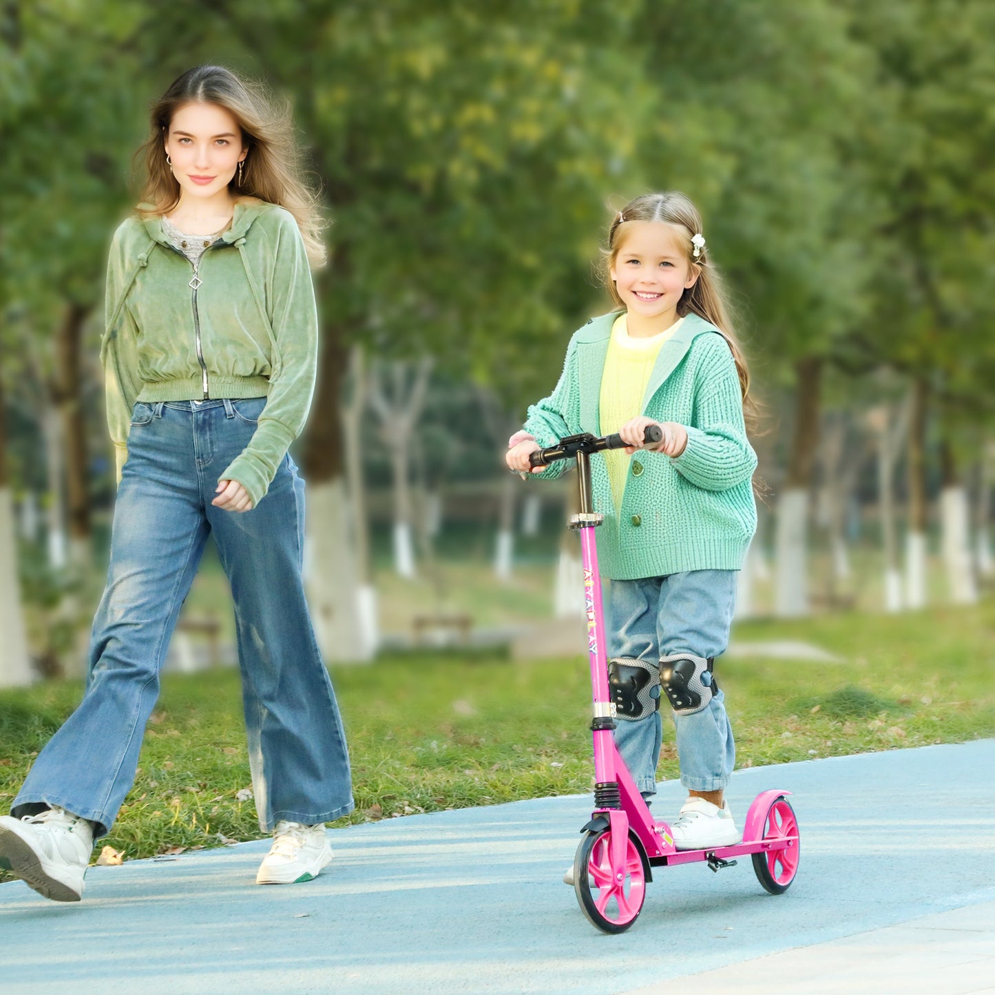 Foldable Kids Scooter with Adjustable Handlebar, 200mm Big Wheel