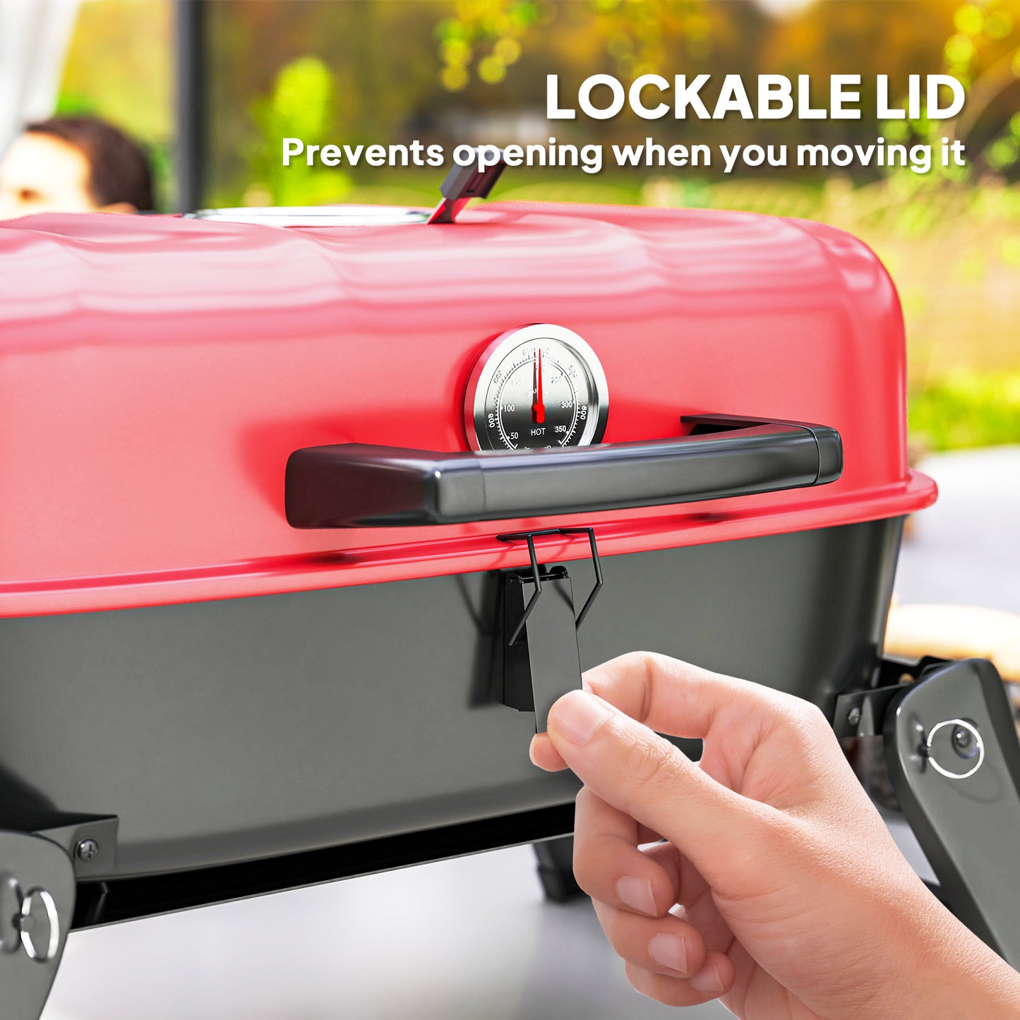 Charcoal Barbecue Grill Folding BBQ Grill with 1232 cm² Cooking Area