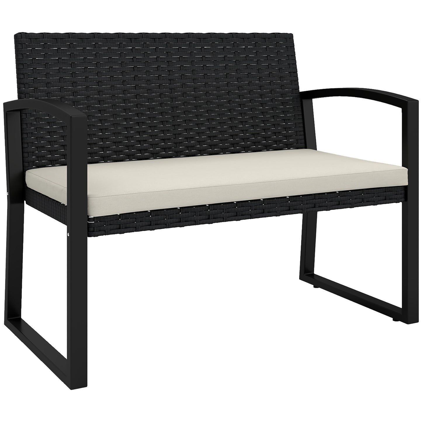 Two-Seater Rattan Garden Bench