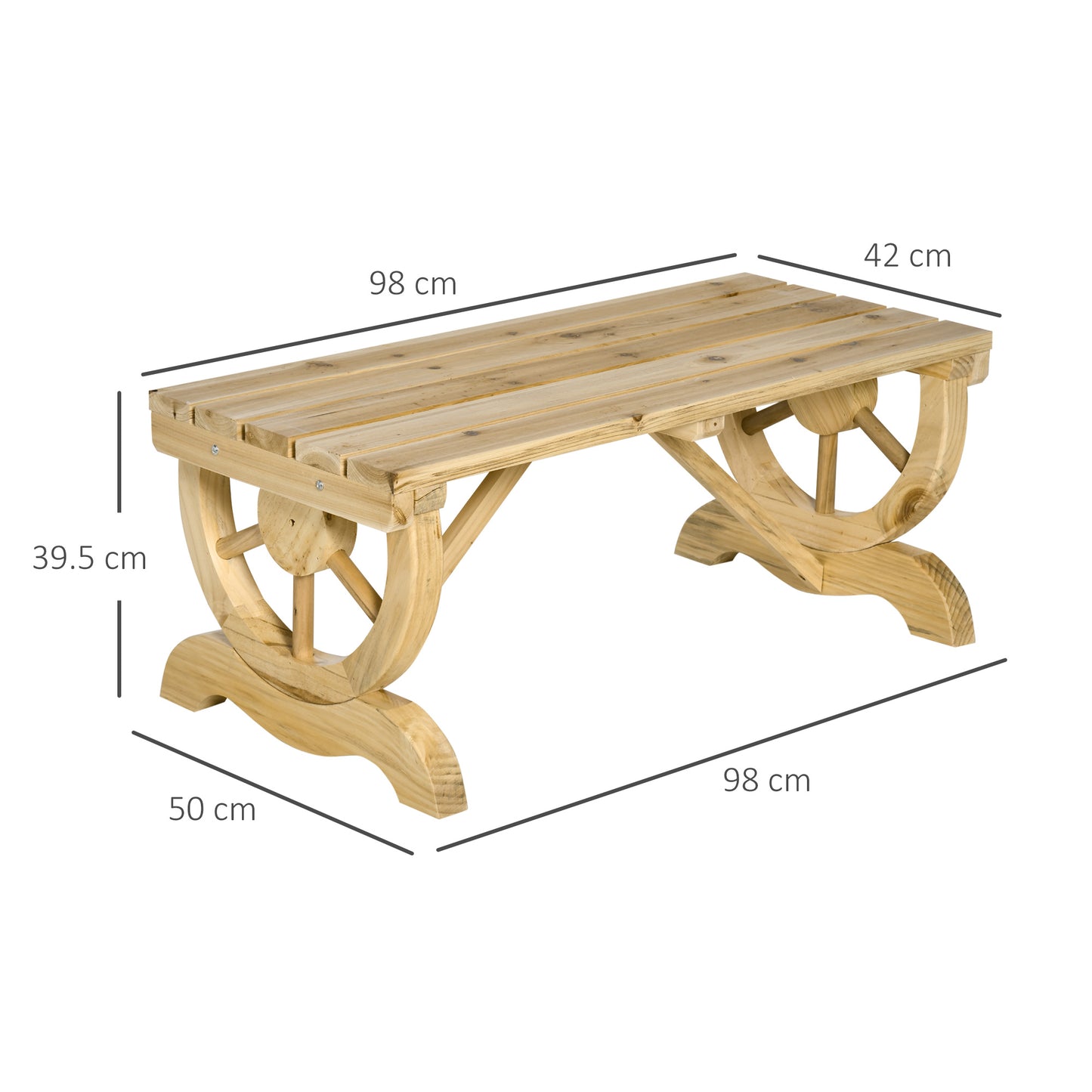 2-Person Garden Bench Rustic Wooden Outdoor Bench