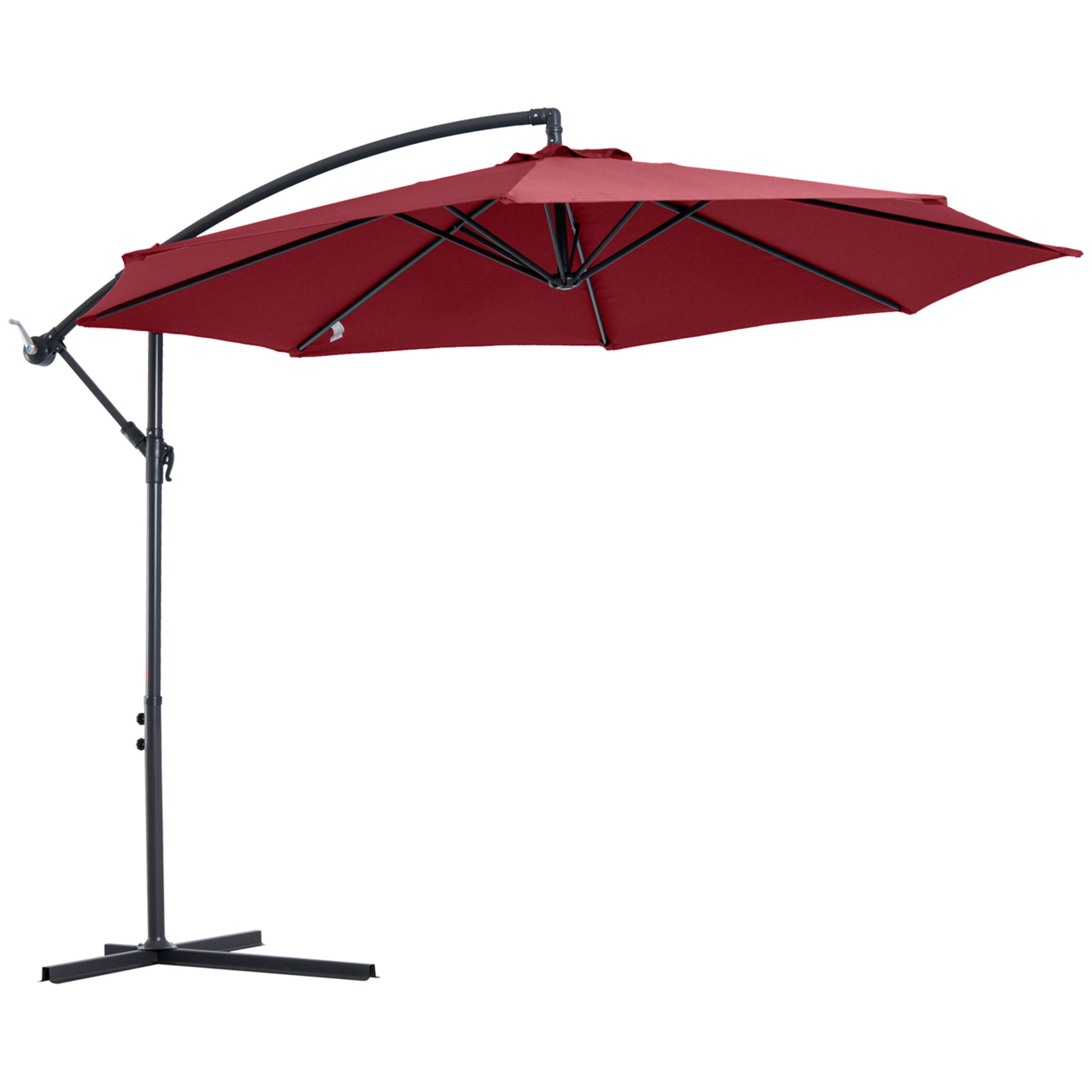 Cantilever Umbrella Parasol Hanging Banana Steel Dark Green 3M Patio