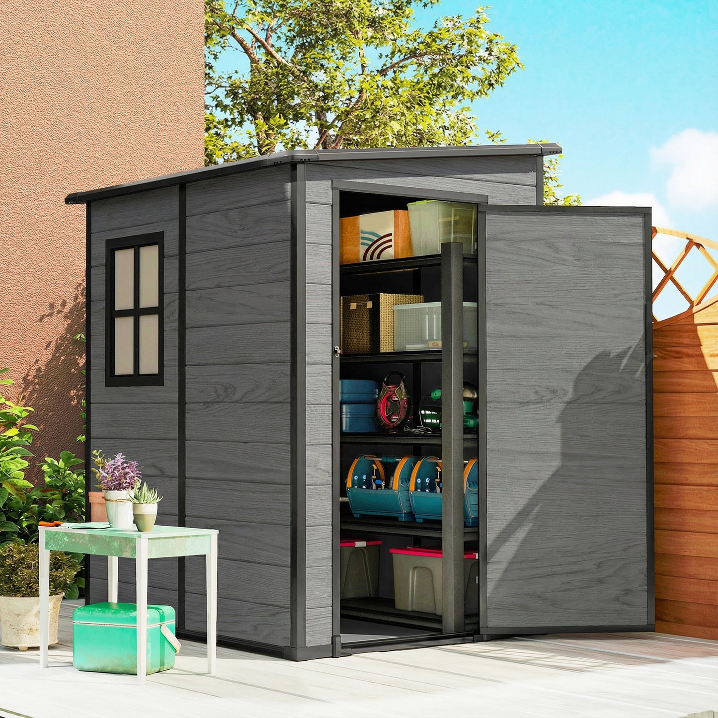 4'x5' Garden Storage Shed, Lean to Shed (1)