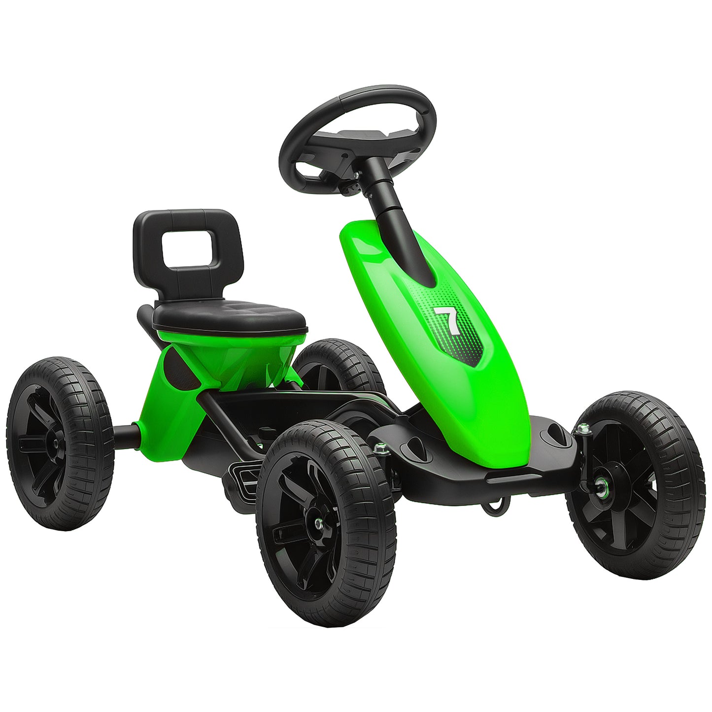 Pedal Go Kart for Kids 2-5 Years, with Silent EVA Wheels, Metal Frame