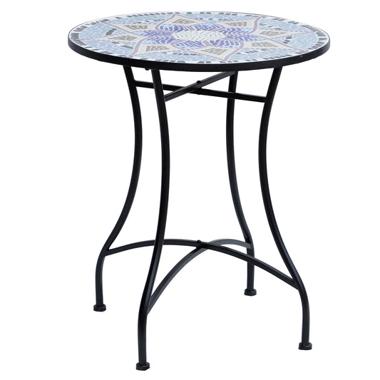 Outdoor Mosaic Round Garden Table