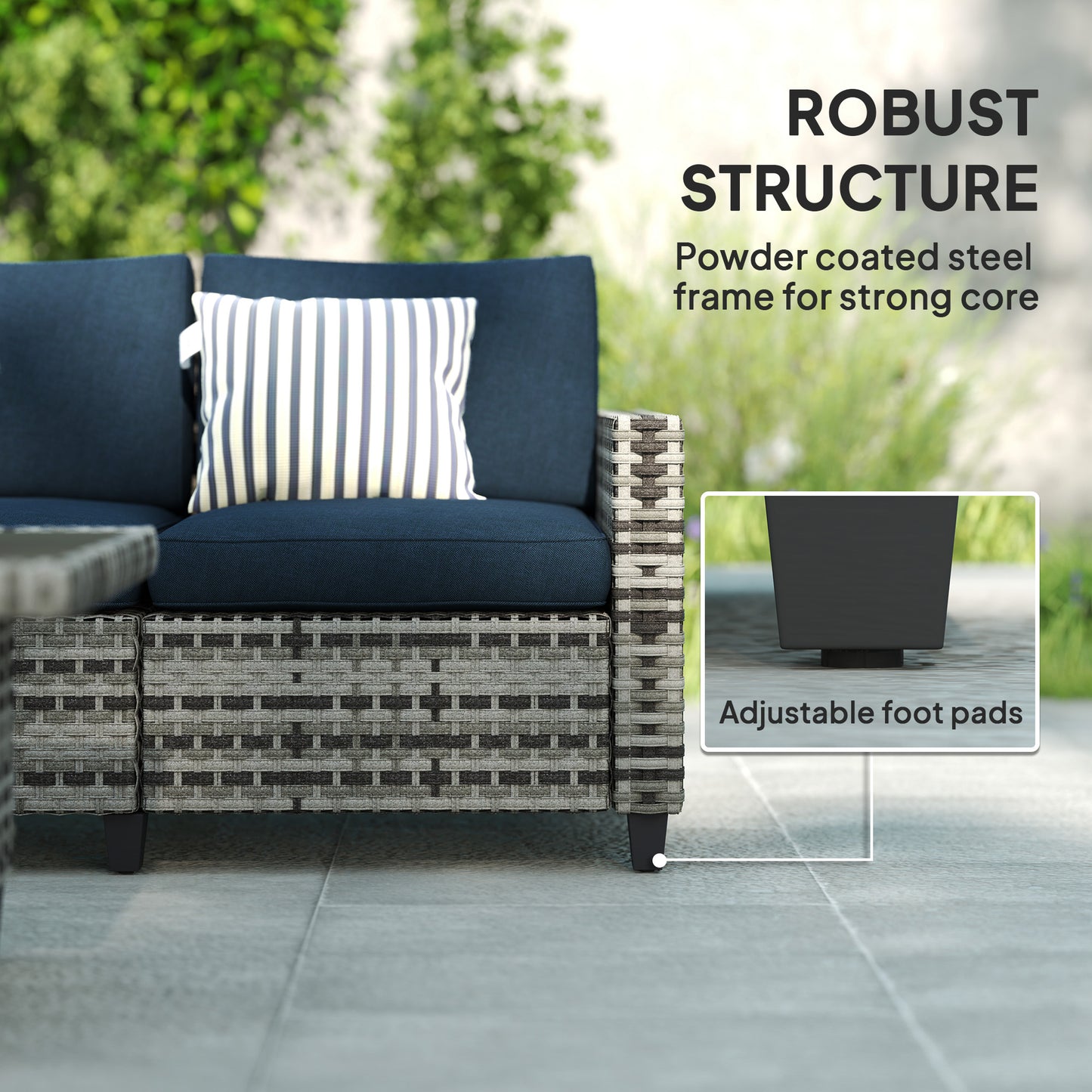 Six-Piece Modular Rattan Sofa Set