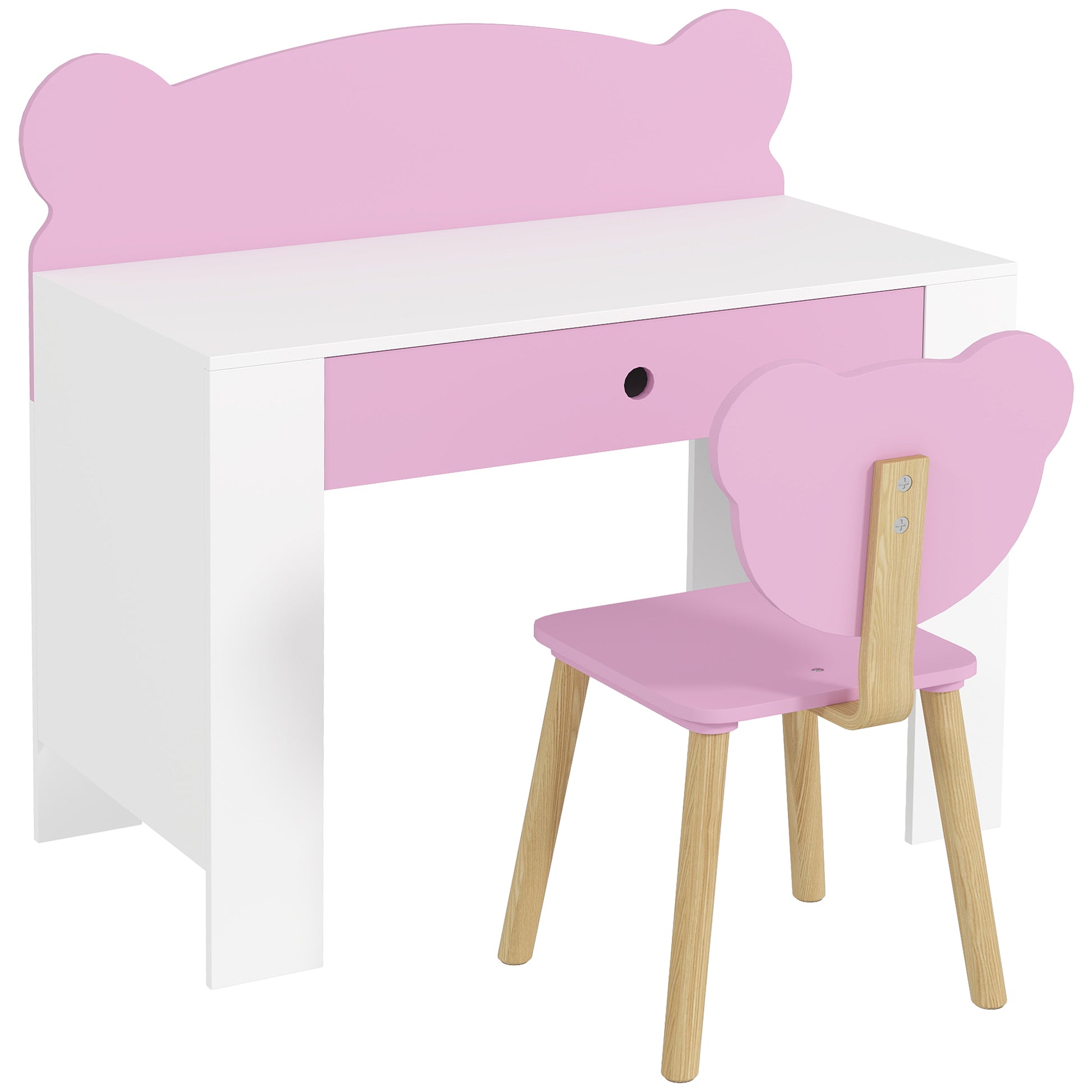 Kids Desk and Chair Set with Drawer for Drawing, Reading