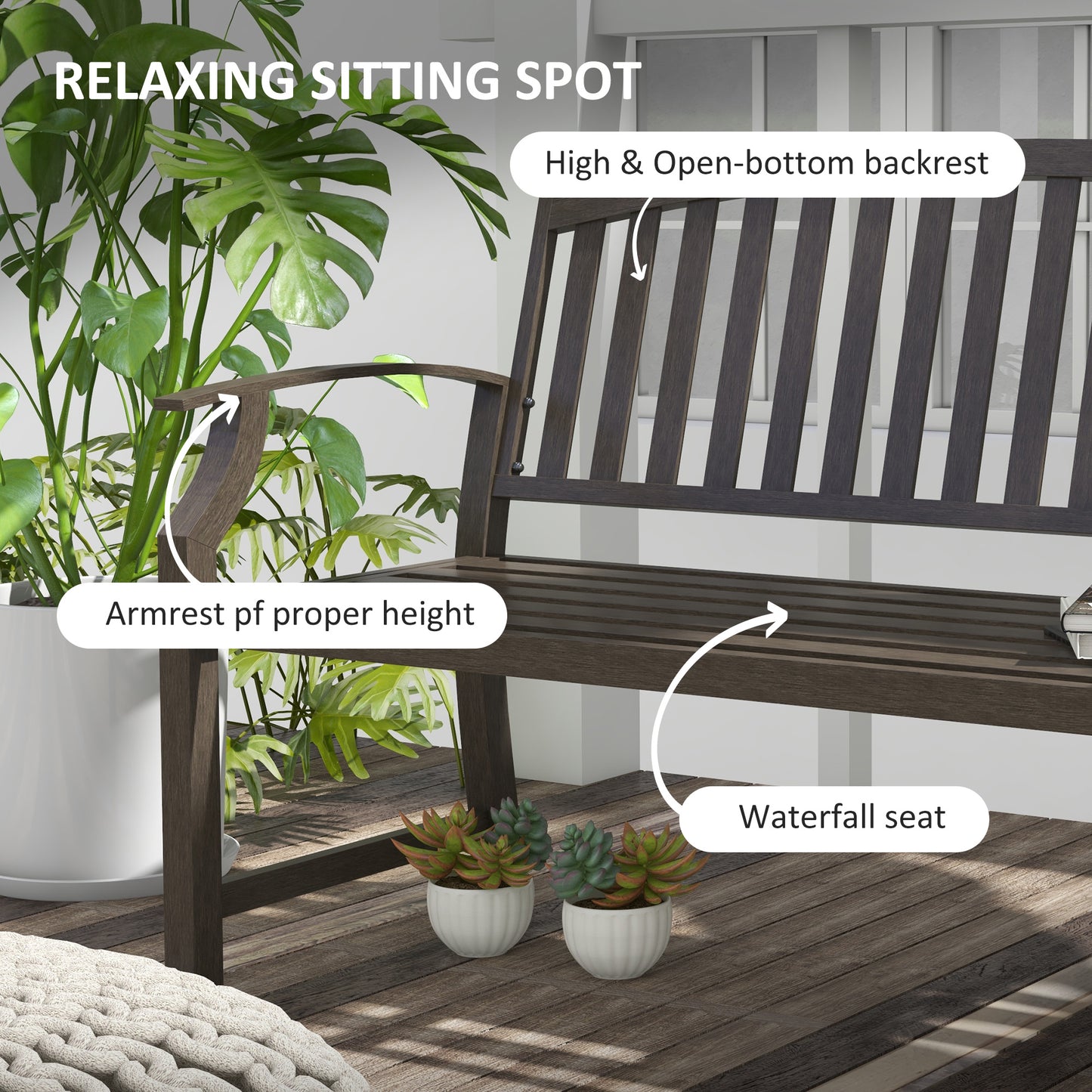 Two-Seater Simple Metal Bench