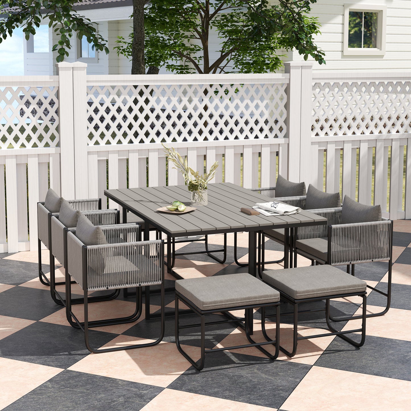 10 Seater Rattan Cube Garden Furniture Set