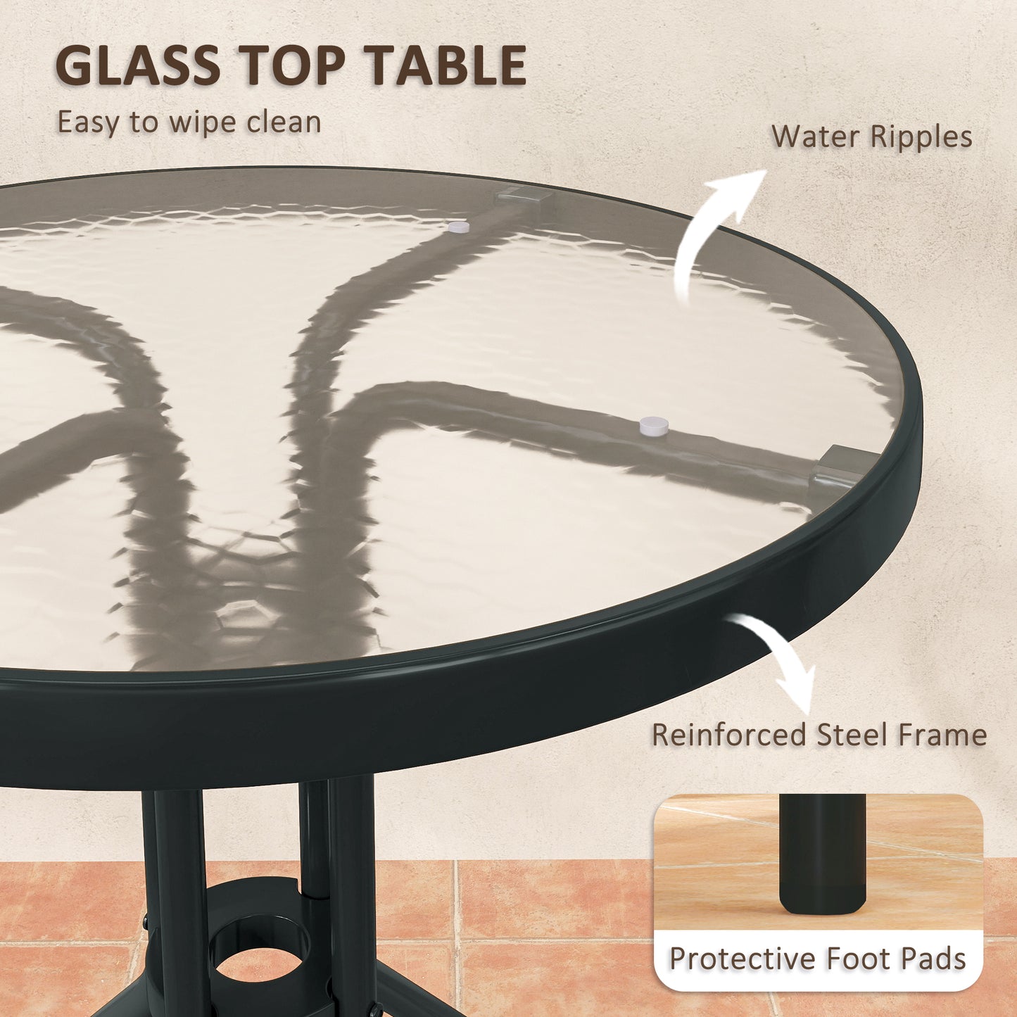 3 Pieces Patio Bistro Set with Stackable Chairs
