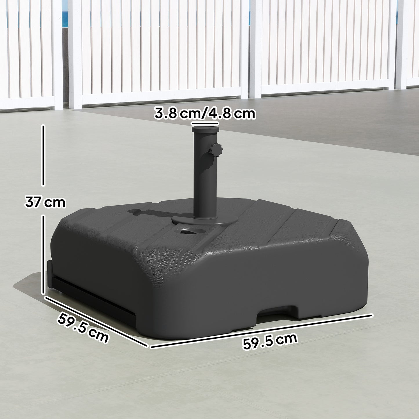 Garden Parasol Base with Wheels, Telescopic Handle