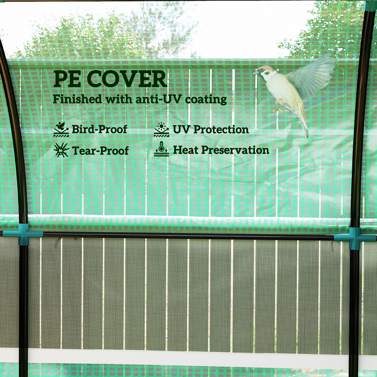 300 x 200cm Walk-In Polytunnel Greenhouse