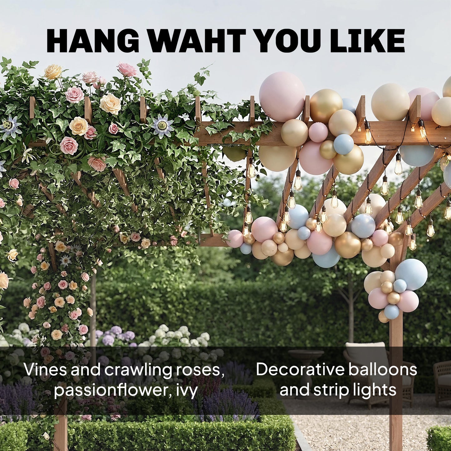 3.6 x 3 m Wooden Pergola Kit