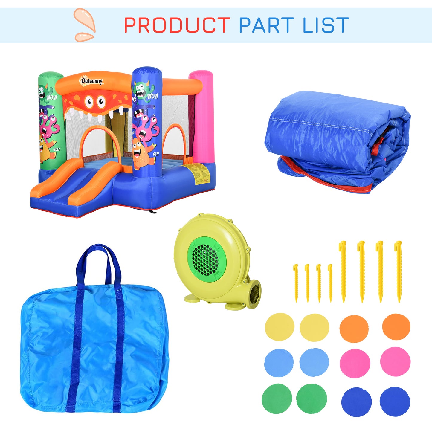 Bouncy Castle Inflatable Basket Trampoline Slide Monster Design 180