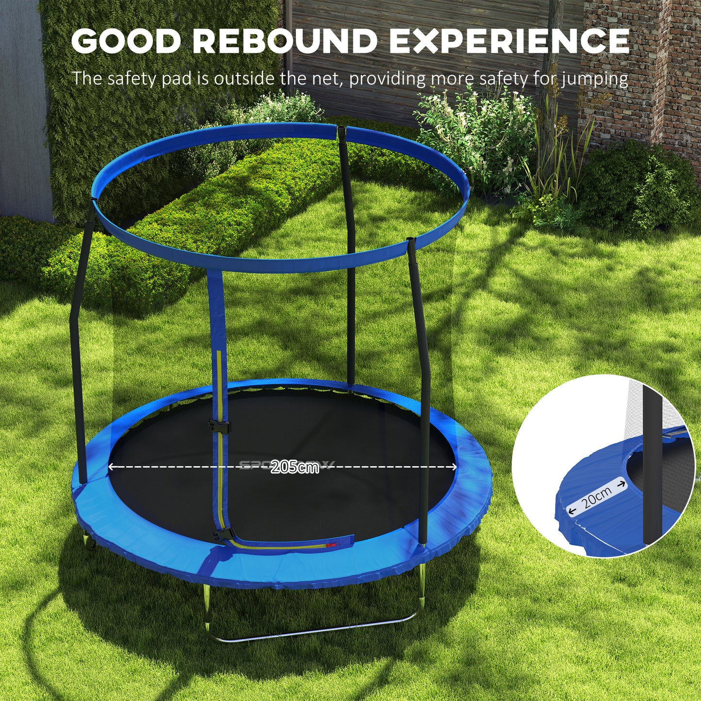 8ft Trampoline with Safety Enclosure Net