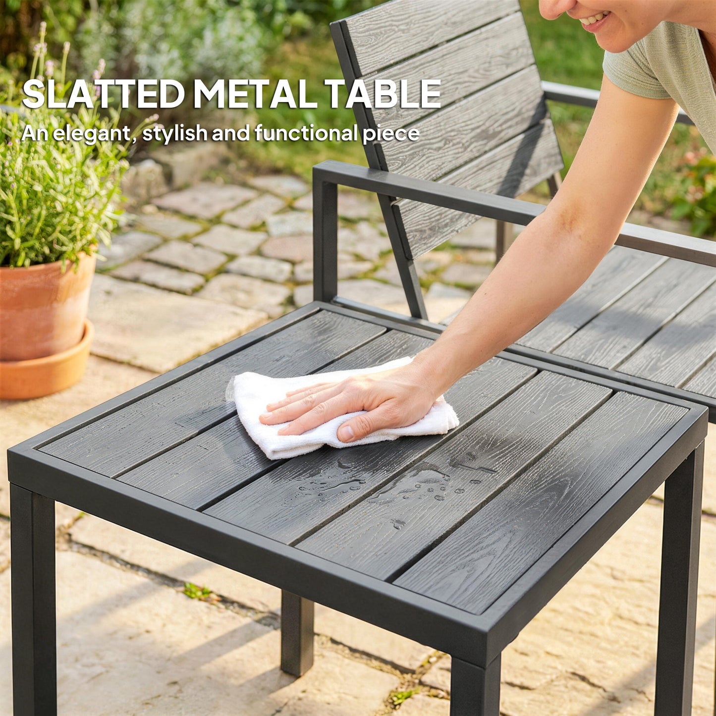 3 Pieces Garden Bistro Set for 2