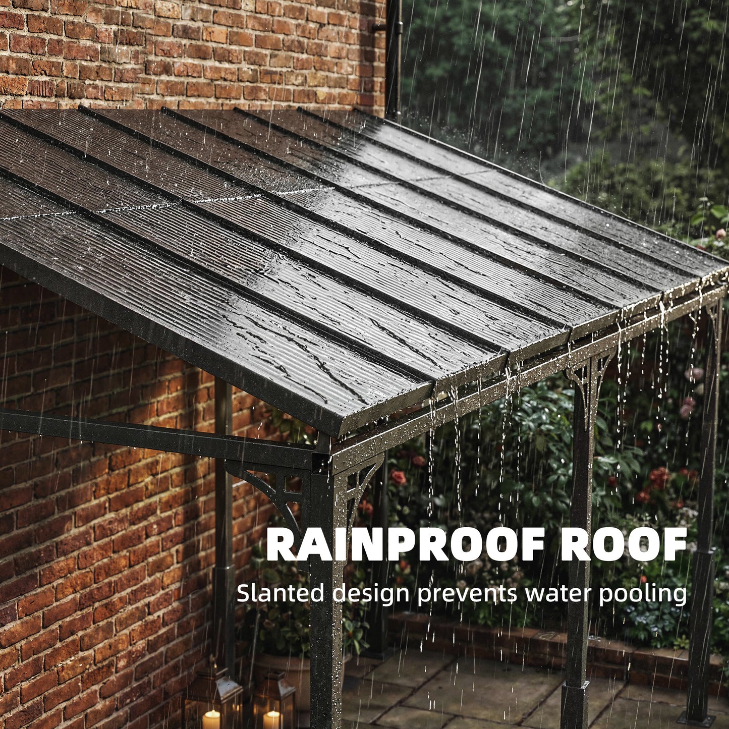 4 x 3 m Metal Lean-to Pergola (1)