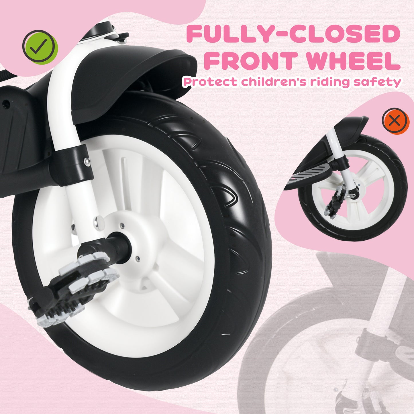 6 in 1 Kids Trike with Parent Handle, Canopy, 5-point Seat Belt (3)